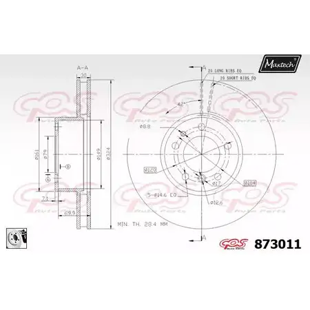 Тормозной диск MAXTECH MQ95OCT 873 011 1194809435 873011.0080 изображение 0