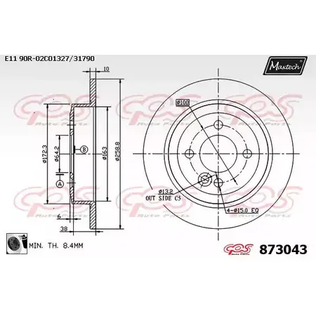 Тормозной диск MAXTECH 873043.0060 ZXNUQS 873 043 1194809590