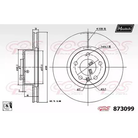 Тормозной диск MAXTECH 873099.0080 873 099 1194809917 AGEEFK