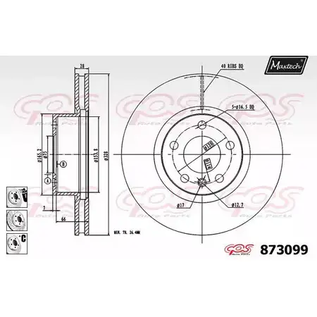 Тормозной диск MAXTECH CSYYE 873 099 873099.6880 1194809919