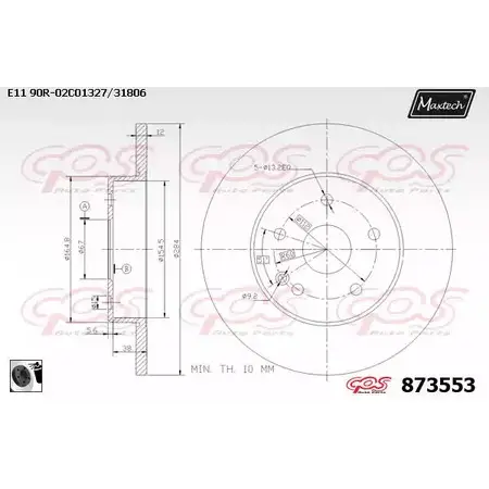Тормозной диск MAXTECH 873553.0060 1194810168 8 73553 QZGDQ