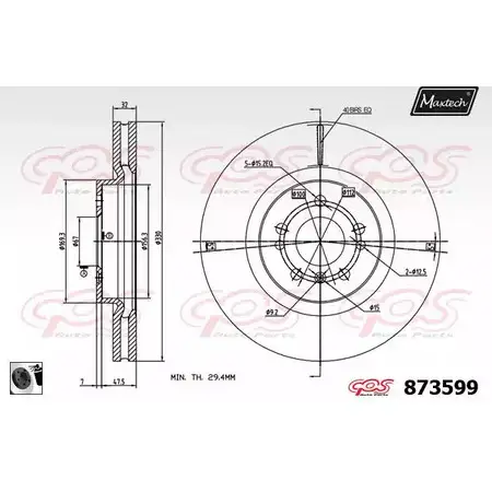 Тормозной диск MAXTECH 87 3599 FFLM8 1194810408 873599.0060 изображение 0