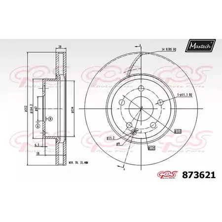 Тормозной диск MAXTECH 4MUMMAT 8736 21 873621.0000 1194810533 изображение 0