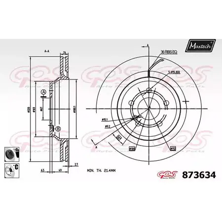 Тормозной диск MAXTECH 873634.6060 3PLEXNX 87363 4 1194810614 изображение 0