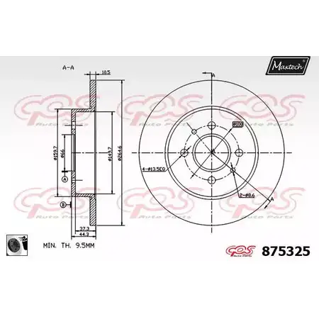 Тормозной диск MAXTECH 1194810903 8753 25 4VGORR 875325.0060