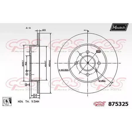 Тормозной диск MAXTECH 1194810904 QG59OPW 87 5325 875325.0080 изображение 0