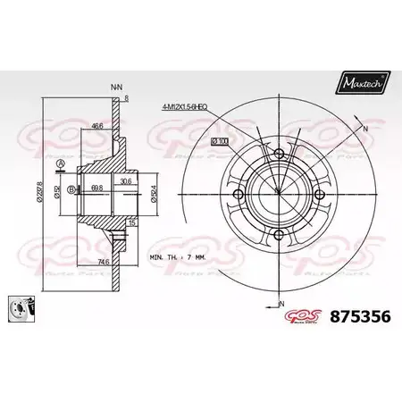 Тормозной диск MAXTECH 8753 56 875356.0081 BAYZK 1194811060 изображение 0