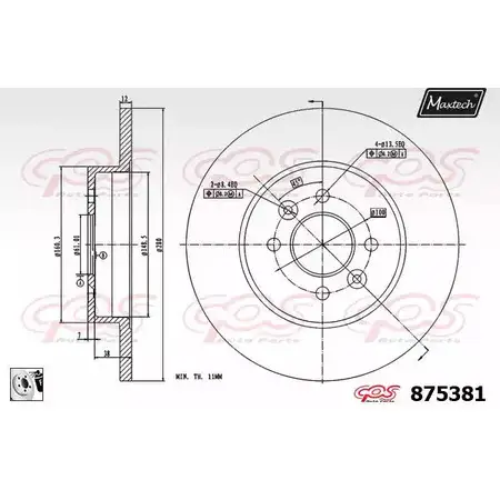 Тормозной диск MAXTECH 875381.0080 62HY33 8 75381 1194811204