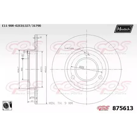 Тормозной диск MAXTECH 1194811281 87561 3 IBSRP7 875613.0060 изображение 0
