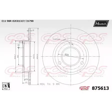 Тормозной диск MAXTECH 1194811282 875613.0080 87 5613 6B1L8 изображение 0