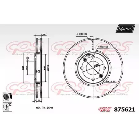 Тормозной диск MAXTECH 875 621 1194811331 9ZMX9 875621.6060 изображение 0