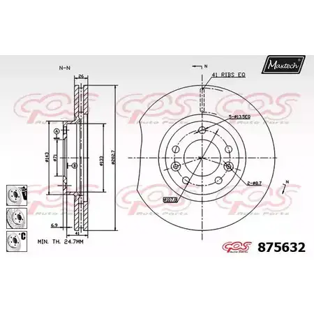 Тормозной диск MAXTECH 8756 32 1194811393 875632.6980 CGSTZU2