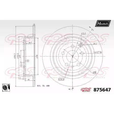 Тормозной диск MAXTECH 1194811467 875647.0060 3GFL29 8 75647