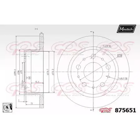 Тормозной диск MAXTECH FDGHZ 8756 51 875651.0080 1194811492 изображение 0