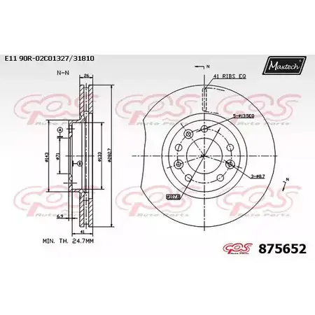 Тормозной диск MAXTECH 87565 2 E4LYE 1194811496 875652.0000