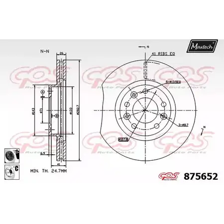 Тормозной диск MAXTECH 875652.6060 1194811499 8E9UK 8 75652