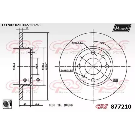 Тормозной диск MAXTECH XL0JEP 877210.0060 8 77210 1194811635 изображение 0