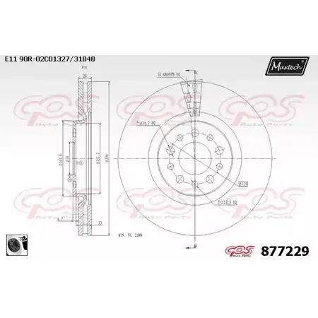 Тормозной диск MAXTECH 1194811743 VOUZRDK 877229.0060 8 77229