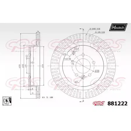 Тормозной диск MAXTECH JH91GC 881222.0080 8812 22 1194812131 изображение 0