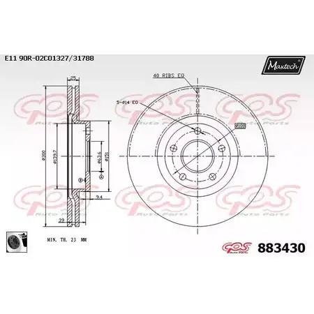 Тормозной диск MAXTECH 883430.0060 1194812636 88343 0 G3GINIF изображение 0