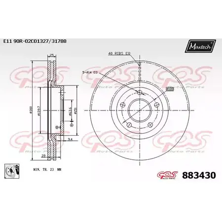 Тормозной диск MAXTECH 4UVFF 883430.0080 1194812637 883 430 изображение 0