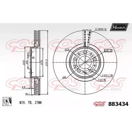 Тормозной диск MAXTECH CR02P 1194812661 883434.0080 88343 4 изображение 0