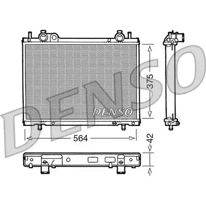 Радиатор охлаждения двигателя DENSO 1198075615 V7MNK8T D 5W5M0 DRM09035