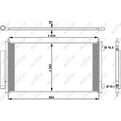 Радиатор кондиционера NRF 1M5RH 90 H8F3 1198177405 350112