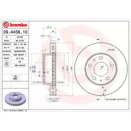 Тормозной диск A.B.S. A0 XNW 09.A458.10 MCQGU 1198179504 изображение 0