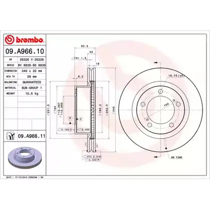 Тормозной диск A.B.S. 1198179666 8LY M19 09.A966.11 MXLSH изображение 0