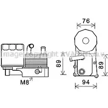 Масляный радиатор двигателя AVA QUALITY COOLING 8P 2Z6A3 1198192120 FD3598H 4045385220298 изображение 0