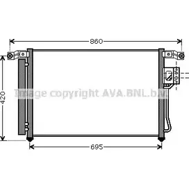 Радиатор кондиционера AVA QUALITY COOLING 1198192461 DSM4TB HYA5175 S42W2D L изображение 0