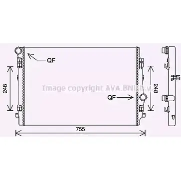 Радиатор охлаждения двигателя AVA QUALITY COOLING I XOH21 4045385225503 VN2398 1198194078 изображение 0