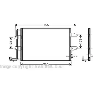 Радиатор кондиционера AVA QUALITY COOLING 1198194312 EDIQI9O R63X 3H4 VN5252 изображение 0