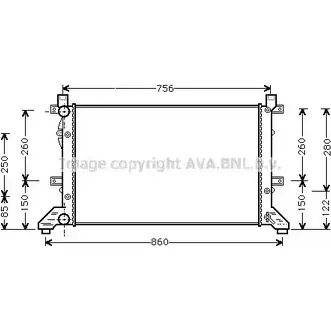 Радиатор охлаждения двигателя AVA QUALITY COOLING 1198194556 4045385228261 VNA2155 VY J8T00 изображение 0