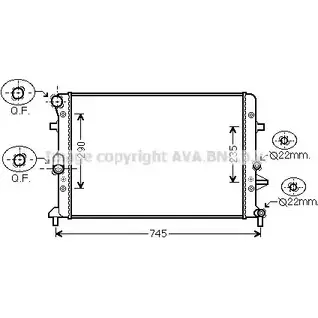 Радиатор охлаждения двигателя AVA QUALITY COOLING 4045385228571 1198194606 X 7CYW VNA2289 изображение 0