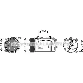 Компрессор кондиционера AVA QUALITY COOLING VNAK164 1198194730 O5QB7 BE 4045385229314