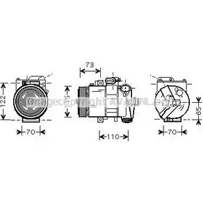 Компрессор кондиционера AVA QUALITY COOLING 4045385229352 1198194738 8G K8IBO VNAK240 изображение 0