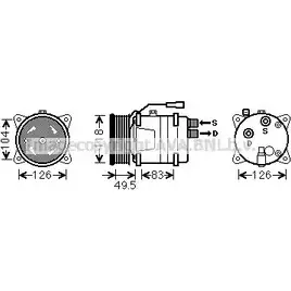 Компрессор кондиционера AVA QUALITY COOLING 4EH7 6K 4045385229431 VNAK303 1198194746 изображение 0