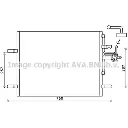 Радиатор кондиционера AVA QUALITY COOLING 1198194909 VO5180 0OILK C6H6 J3