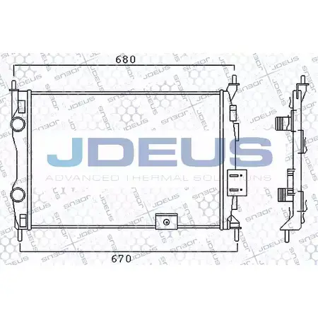 Радиатор охлаждения двигателя JDEUS 3WJ8O 2K73 J 019M14 1198215831