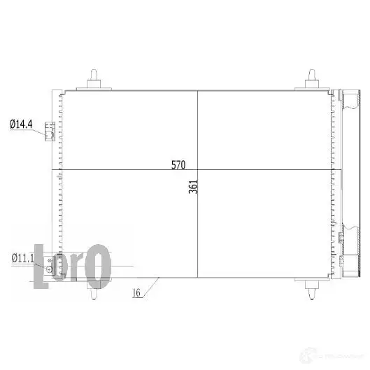 Радиатор кондиционера ABAKUS 0380160002 LN 724LF 1424763921 - Изображение 1