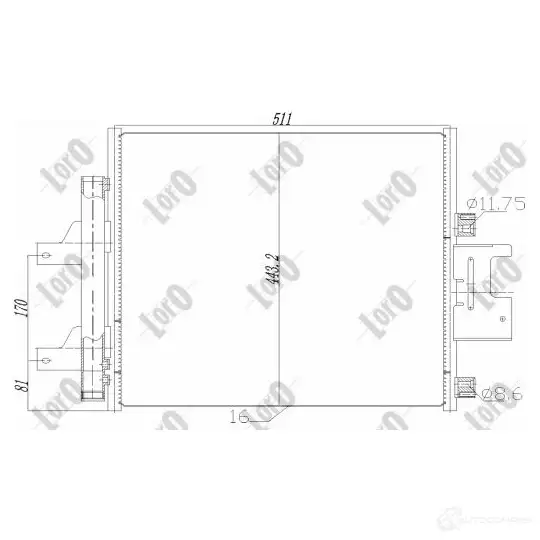 Радиатор кондиционера ABAKUS 6R K9X5H 1437264967 0550160005