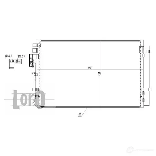 Радиатор кондиционера ABAKUS JG D083 0240160011 1424763760 изображение 0