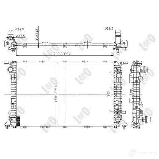 Радиатор охлаждения двигателя ABAKUS 2 9B6V4 0030170051b 1424313710 изображение 0