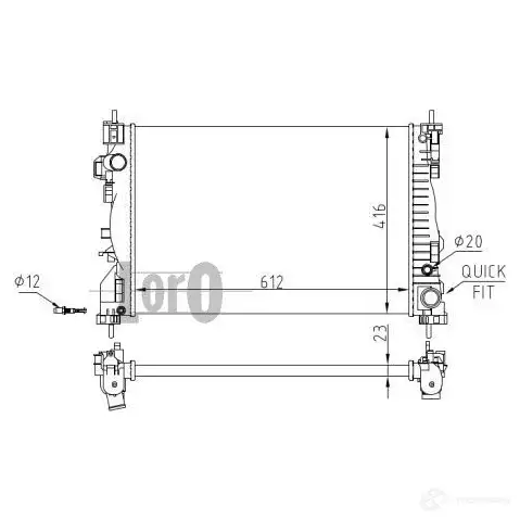 Радиатор охлаждения двигателя ABAKUS 1424313650 0020170015 OZ7V R - Изображение 1