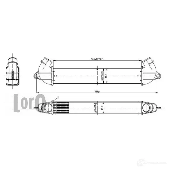 Интеркулер ABAKUS 0160180001 LD9M F1Y 1424887954 - Изображение 1