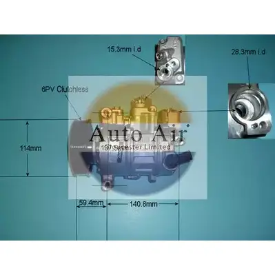 Компрессор кондиционера AUTO AIR GLOUCESTER 5N37RGQ 1198288983 LNH 8P 14-1253 изображение 0