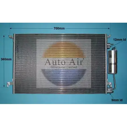 Радиатор кондиционера AUTO AIR GLOUCESTER QFF6XVQ 1198289041 16-6514 9K HDL изображение 0