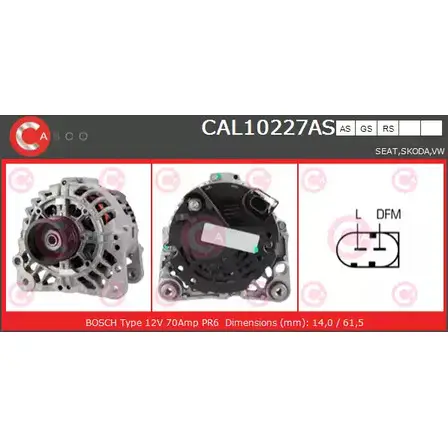 Генератор CASCO CAL10227AS 1198298854 0O4C9 01 7D5Q5
